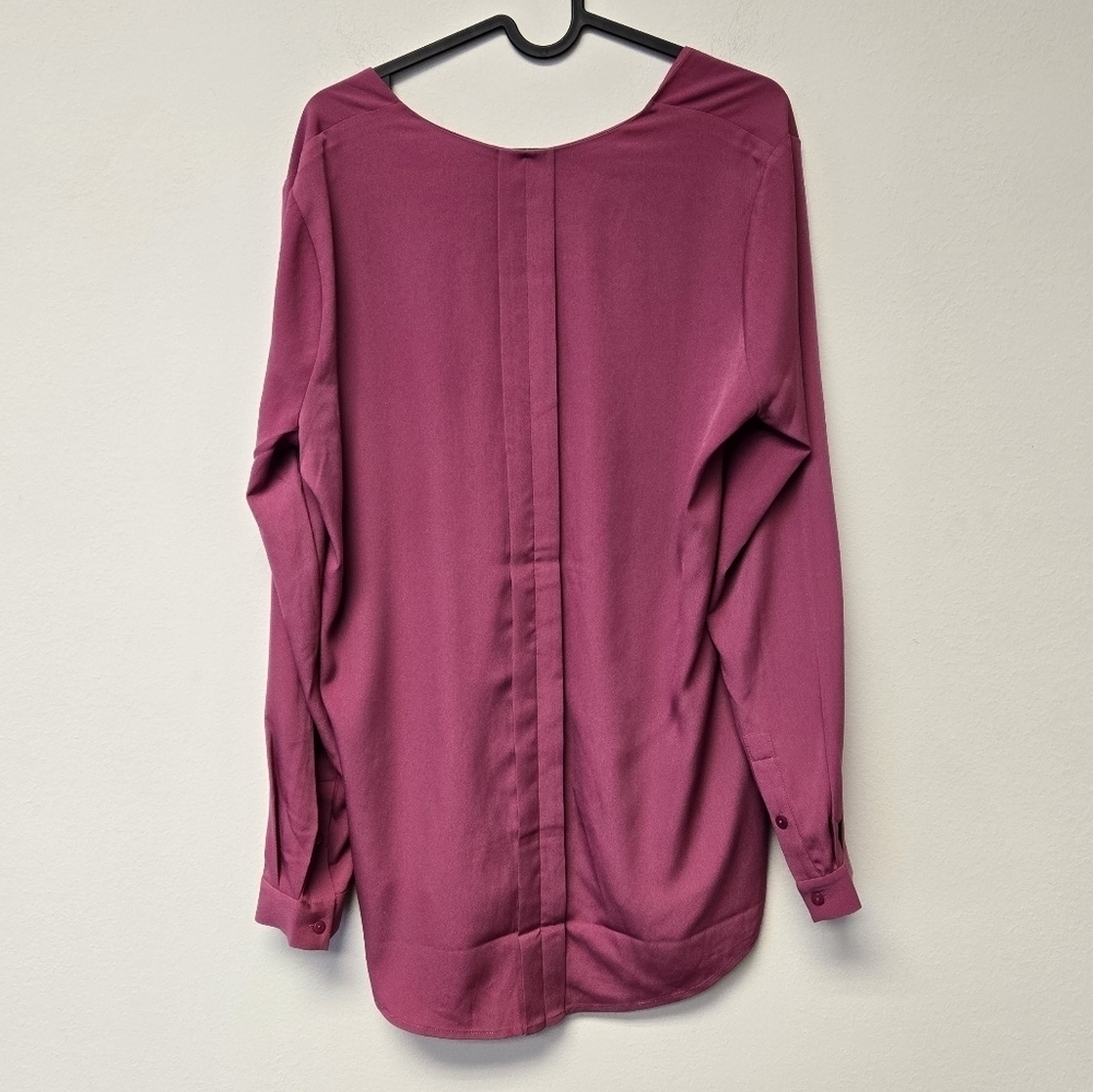 NYDJ Modern Tunic Blouse Berry Tweed purple M - Picture 4 of 7